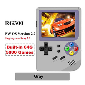 Bảng điều khiển trò chơi retro của ANBERNIC RG300 IPS màn hình 3000 Trò chơi video 32G TF Double System PS1 64 bit Bit Detable Handheld Player Player Color: Grey Tony2.2