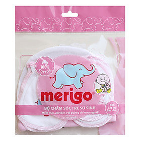 Bộ Chăm Sóc Trẻ Sơ Sinh Merigo Bông Bạch Tuyết TP-BABY01 - Trắng Viền Hồng