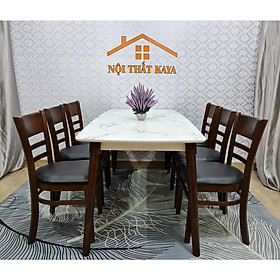 Mua Bộ bàn 6 ghế Mostar 1m6  Mặt bàn với nguyên liệu gỗ HDF lõi xanh chống ẩm chống trầy nhập trực tiếp từ Malaysia Sơn Giả Đá màu Nâu bằng công nghệ Hàn Quốc (Nâu)