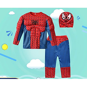 bộ cosplay hóa trang lễ hội halloween cho bé trai nhân vật Spiderman người nhện hàng nhập Quảng châu cao cấp