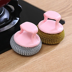 Mua Cọ xoong nồi BÚI SẮT KHÔNG RỈ siêu bền có tay cầm sạch sẽ tiện lợi