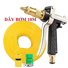 Mua Bộ dây vòi xịt nước rửa xe  tưới cây đa năng  tăng áp 3 lần  loại 7m  10m 206236 đầu đồng  cút  + tặng mở chai