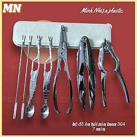 Mua Hàng Cao Cấp Bộ hộp 7 Dụng Cụ Ăn Cua Ghẹ Sò Ngao Tôm Hùm Hải Sản Đa Chức Năng inox 304