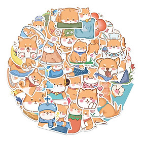 Sticker CHÓ SHIBA CUTE hoạt hình cute trang trí mũ bảo hiểm,guitar,ukulele,điện thoại,sổ tay,laptop