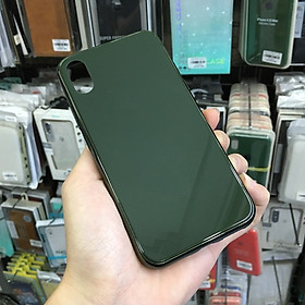 Ốp lưng chống sốc dành cho iPhone X lưng kính viền màu TPU dẻo