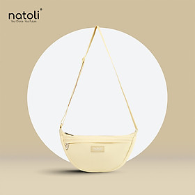 Túi phao đeo chéo nam nữ hình bán nguyệt NATOLI túi bánh bao chần bông vải canvas chống nước tốt-Soft Touch Crossbag T26