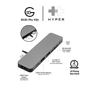 Mua Hub HyperDrive GN21D 7 IN 1 Cổng Chuyển Đổi Type C Dành Cho Macbook - Hàng Chính Hãng