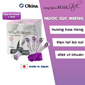 Nước súc miệng dạng thanh LONG SPIN ROSE Nhật Bản hương Hoa Hồng – Hộp 100 thanh x 10ml