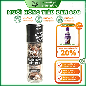 Muối Hồng Himalaya Tiêu Đen Tự Nhiên Cối Xay Vipep Hũ Thủy Tinh 90g