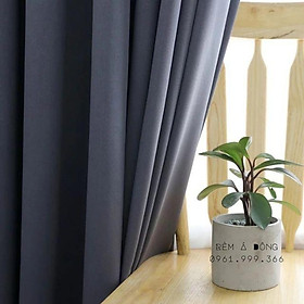 Mua HN_Rèm vải trơn màu không họa tiết - màu ghi đậm  NHIỀU SIZE  CÓ SẴN - Cao cố định 2.7m
