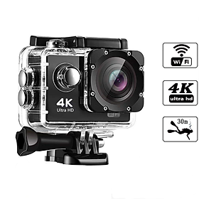 Camera hành động Ultra HD 4K/30fps WiFi Mũ bảo hiểm chống nước dưới nước 2 inch Quay video Máy ảnh thể thao Máy quay phim ngoài trời Màu sắc: đen