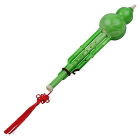 2 Tone C-Key Hulusi Gourd Cucurbit Flute Resin Pipes Chinese Traditional Instrument with Chinese Knot Carry Case for