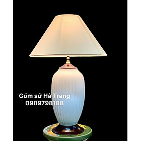 Mua Đèn ngủ decor gốm sứ Bát Tràng cao cấp men trắng
