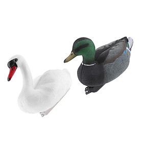 2x Floating Swan 35cm Duck Decoy Hunting Bird Deterrent  Pond Scarer