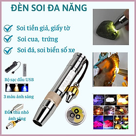 Mua Đèn soi  rọi tiền  đá    cua gạch với ánh sáng mạnh  3 màu tiện dụng kèm theo bộ sạc
