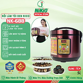 Hình ảnh Máy (Nồi) Làm Tỏi Đen Nikio NK-688 - Dung Tích 5 Lít, Làm Được 1.5 Kg Tỏi, Công Nghệ Ủ Tỏi Nhật Bản Cho Tỉ Lệ Thành Công 99%, Tự Động Sấy Khô Giúp Tỏi Thơm Ngon Chuẩn Vị - Đỏ Tím