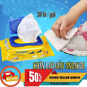 Mua Gói khăn lau giày sneaker lau cặp túi xách đa năng 30 tờ