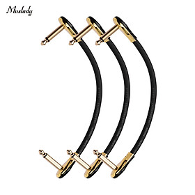 Muslady 6pcs Patch Cables for Effect Pedal 15cm Gold-lacqured Flat Head
