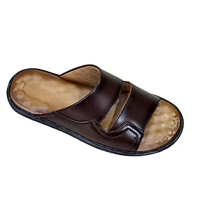 Dép nam quai ngang da bò thật TiTi Đô cao cấp DNA2199