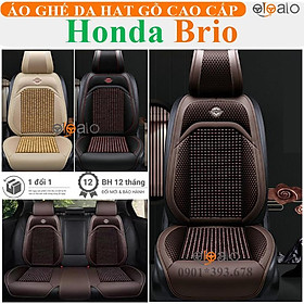 Áo trùm lót bọc ghế xe ô tô Honda Brio da PU hạt gỗ tự nhiên CAO CẤP