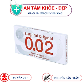 Bao cao su Sagami An toàn - Siêu mỏng - Non latex Original 002 hộp 2 chiếc