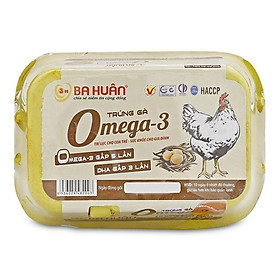 Trứng gà Omega-3 Ba Huân hộp 6 quả