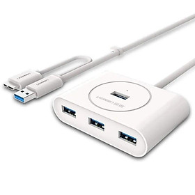 Mua Ugreen UG20285CR113TK 50CM Màu Trắng Bộ chia Hub usb 3.0 ra 4 cổng 0.5M usb 3.0 hỗ trợ chức năng OTG - HÀNG CHÍNH HÃNG
