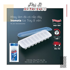 Khay làm đá có nắp đậy Inomata Ice Tray 8 viên