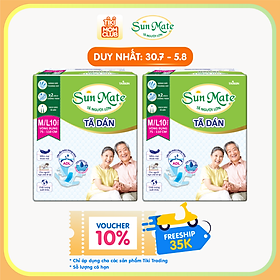 Combo 2 Tã Dán Người Lớn SunMate G2 Size M/L10 (10 Miếng)