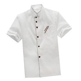 Kitchen Chef Clothing Jacket Coat Catering Cook Uniform Short Sleeves  XXXXL