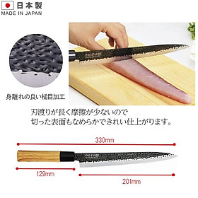 Mua Dao thái làm bếp cán gỗ  lười bằng Titanium cao cấp thương hiệu Sumikama - hàng nội địa Nhật Bản
