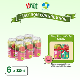 Lốc 6 Lon Nước Ép Ôỉ Vinut 330ml 