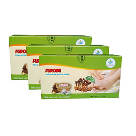 Combo 3 hộp Thảo Dược trị đau khớp, mất ngủ, gout, khử mùi hôi chân, Người lạnh chân tay, buồn buốt, tê cứng, Người hay mệt mỏi, đau đầu, stress, mất ngủ - Ngâm chân Furomi (gói 5g)