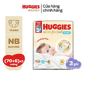 [Tặng thêm miếng] Thùng 3 gói Tã dán sơ sinh Huggies Tràm Trà NB70/S54/S80