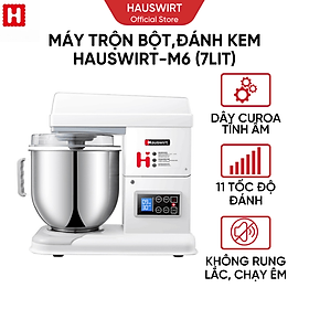 Máy trộn bột, đánh kem, đánh trứng Hauswirt M6 dung tích âu 7l, đánh tối đa 1,3kg bột khô hàng chính hãng