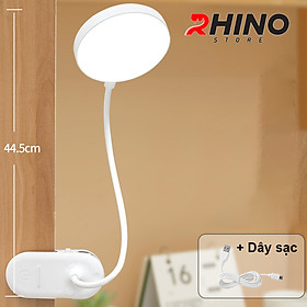 Đèn học LED ánh sáng trắng gắn kẹp bảo vệ mắt chống cận cảm ứng Rhino L402, tích điện đa năng làm việc, để bàn học - Hàng chính hãng