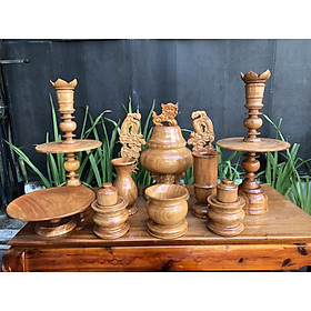 Mua Bộ Đồ Thờ Gỗ Gõ Đỏ 9 Món