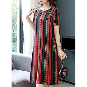Đầm Thời Trang -Váy Trung Niên, Thiết Kế Họa Tiết Sang Trọng
