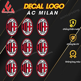 Combo 9 sticker logo decal CLB bóng đá AC MILAN chất liệu chống nước 5 lớp cao cấp - ANCHI PRINTING
