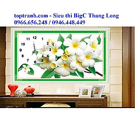 Mua Tranh thêu chữ thập đồng hồ hoa sứ trắng A1115 chưa thêu