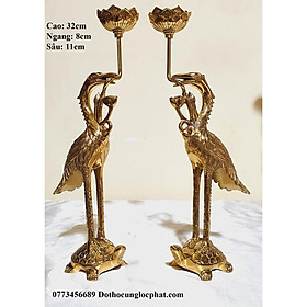 Mua Cặp Hạc Để Đèn Bằng Đồng (cao 17-32 cm)