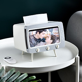 Mua Hộp Đựng Khăn Giấy Hộp Đựng Giấy Ăn Hình Tivi Kiêm Giá Để Điện Thoại- Hàng chất lượng cao