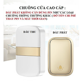 Chuông cửa không dây, không dùng pin, chống nước cao VIMOS -C8