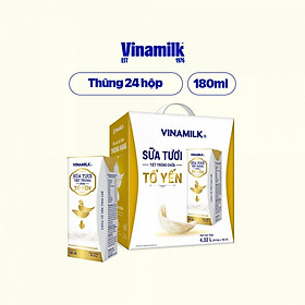 Thùng 24 hộp Sữa tươi tiệt trùng chứa tổ yến Vinamilk - hộp 180ml