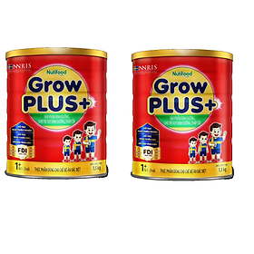 Bộ 2 Lon Sữa GrowPLUS+ Đỏ Cho Trẻ Suy Dinh Dưỡng Trên 1 Tuổi - 1.5kg