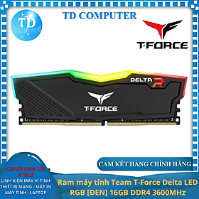 Mua Ram máy tính Team T-Force Delta LED RGB  ĐEN  16GB DDR4 3600MHz - Hàng chính hãng Viễn Sơn phân phối