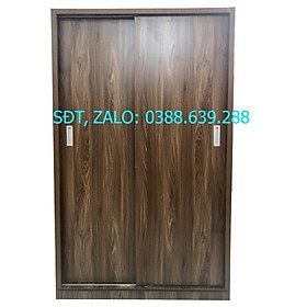 Tủ Áo Cửa Lùa 1m2 Gỗ MDF Melamine Màu Óc Chó