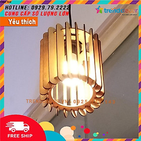 Đèn gỗ thả trần gia công trang trí nhà và decor quán cafe bền đẹp, độc, lạ hiện đại 2021 TRENDDECOR