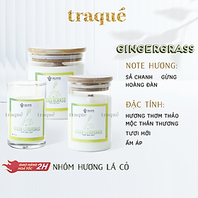 Nến thơm tinh dầu cao cấp không khói an toàn Candle Cup - GINGERGRASS/GỪNG SẢ - M - 200G (CÓ NẮP)