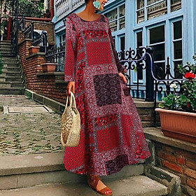 ZANZEA Women Summer Casual Loose Beach Dress Ladies Kaftan Maxi Dresses Plus Size